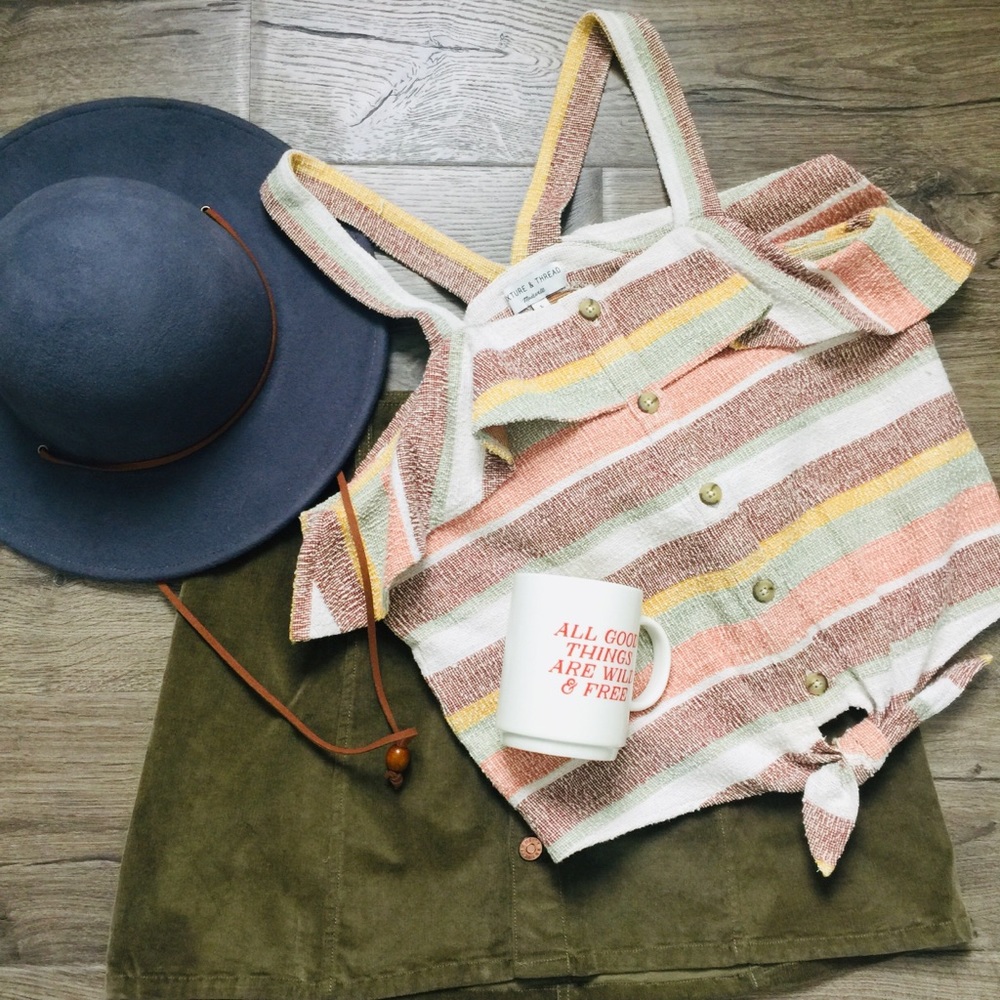 MADEWELL texture&thread tie front tank - Picture 2 of 8